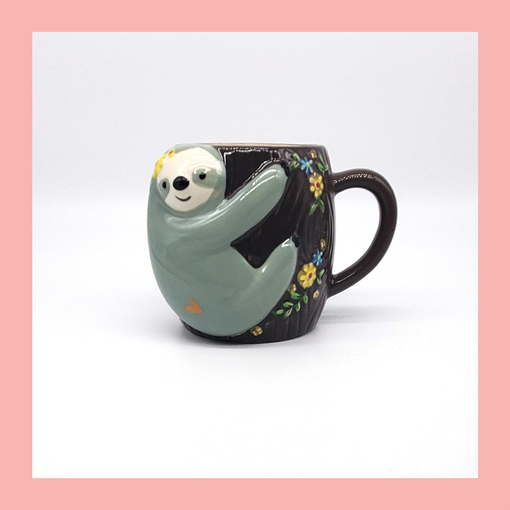 Be Happy Sloth Folk Mug