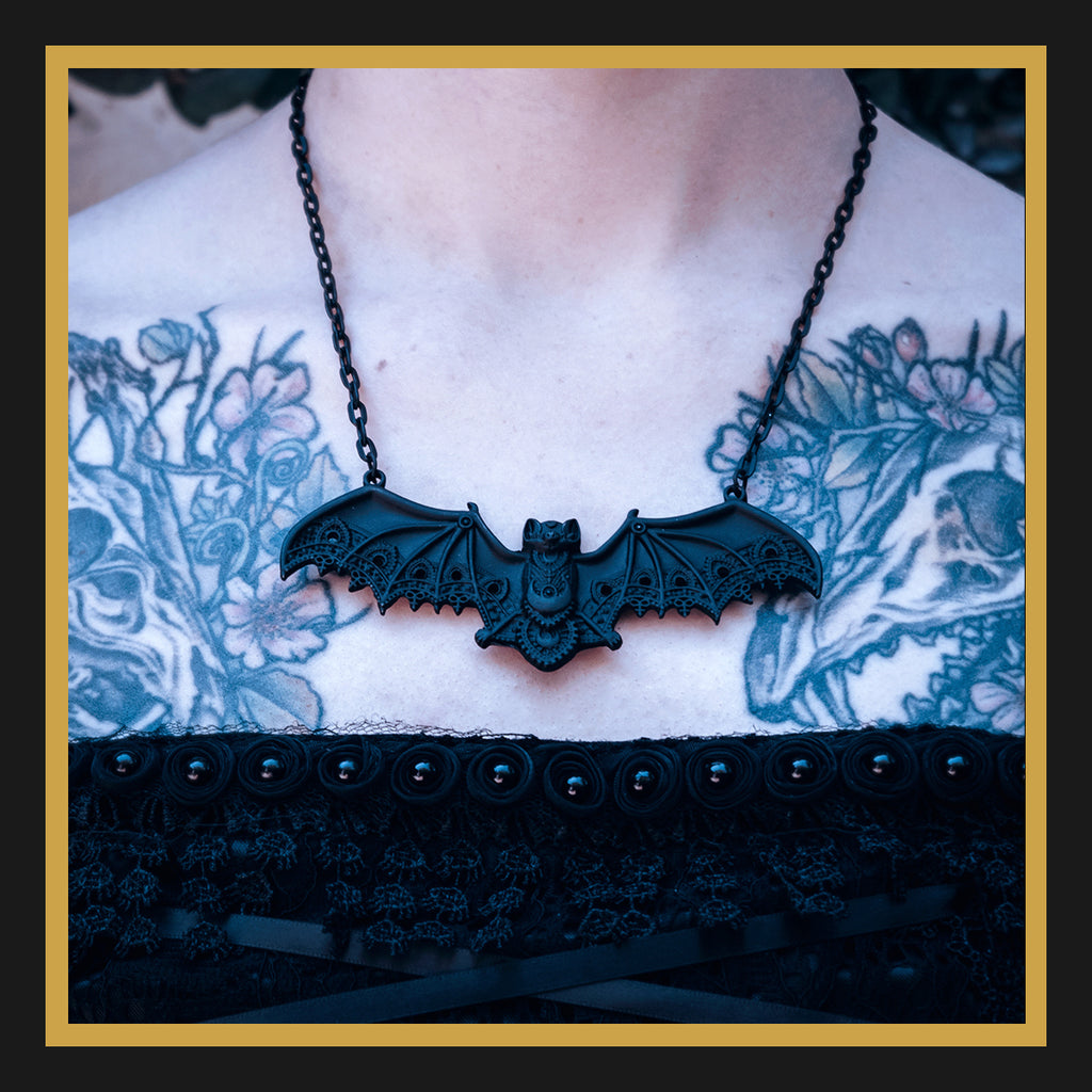 Lace Bat Necklace