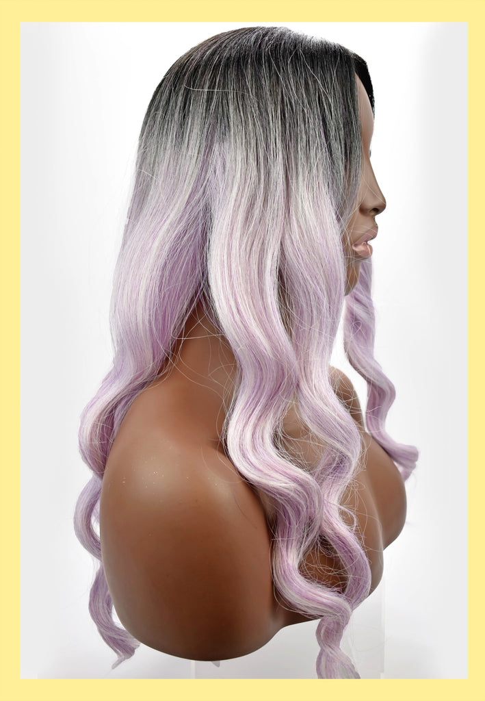 Spellbound Wig in Purple Ombre (Side)